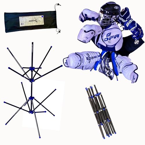 Hockey Gear Drying Rack - Heavy Duty Aluminum Collapsible Portable Sports Gear Drying Rack - Tree - color: Blue