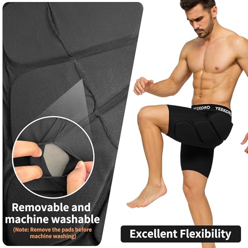 3D Protective Padded Shorts for Snowboard, Ski and Skate, Protection Pads for Tailbone, Hip, and Butt, Crash Pad - size: Small