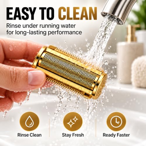 Replacement Foil Blade Compatible with MANSCAPED The Lawn Mower Electric 5.0 Ultra Hair Trimmer,Replacement Clipper Blades Groin Hair Foil Shaver Head for Close Body Hair Grooming(2 PACK GOLD) - color: GOLD/2 Pcs