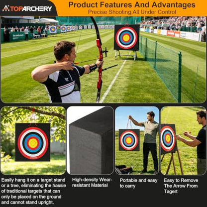 TOPARCHERY 20'' Foam Archery Target High-Density Target Block Target for Backyard, Throwing Knife Target