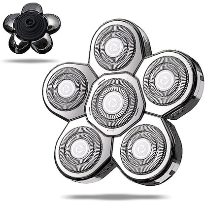 Head Shaver Replacement Heads, Replacement Blades for Bald Men, Stainless Steel 7D Rotary Blades for Electric Head Razor, Silver - color: Silver6