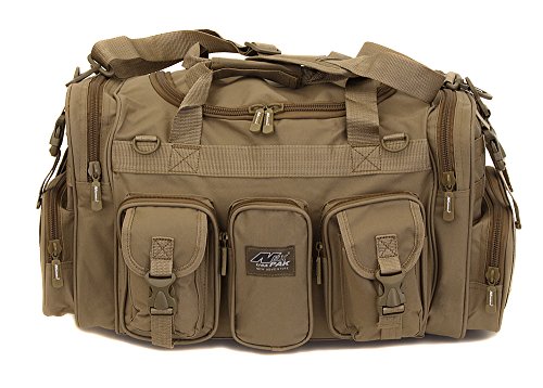Mens Large 22" Inch Tan Duffel Duffle Military Molle Tactical Gear Shoulder Strap Travel Bag