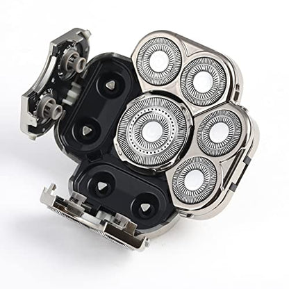 Men's Electric Shavers Replacement Heads 9 Blades Head Replaceable Alternate Floating Washable Electric Razor Shaver Head（Silver） - color: Silver9