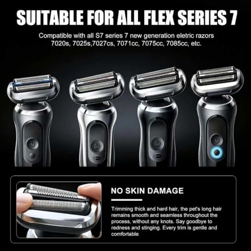 73S Series 7 Replacement Head,Compatible with 73S Replacement Electric Shaver Heads Braun 7020s/7025s/7027cs/7071cc/7075cc/7085cc（1PACK） - size: 1PACK