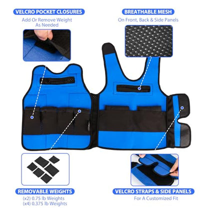 Weighted Vest for Kids,Neoprene Compression Vest - color: Blue, size: M