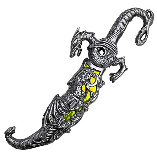Saint George Dragon SaSaint George Dragon Saber 10" Fantasy Dagger – 2nd Generation Medieval Knight Short Sword with Intricate Scabbard and Detailedber Fantasy Knight 2nd Generation 10" Dagger - color: Yellow