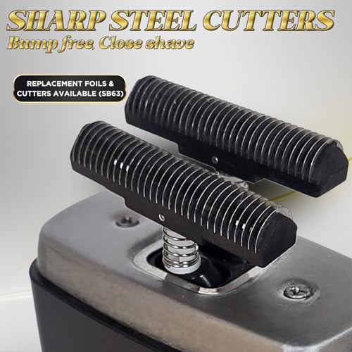 Supreme Trimmer Replacement Foil & Cutter SB63 | Hypoallergenic Foil for Crunch STF602 | Black/Silver - color: Black/Silver Foil & Cutters