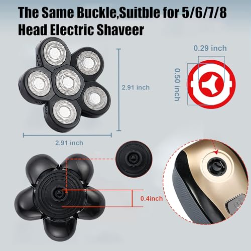 6 Head Shaver Replacement Heads for Many Brands Bald Men's Electric Shaver - color: Black 6 Head/3pcs