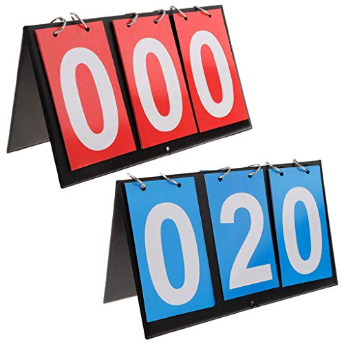 Portable Table Top Scoreboard Flipper, Multi Sports Score Flip Scoreboard - color: 3 Digit