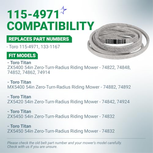 BlueStars 115-4971 Deck Belt Aramid Cord 5/8" x 175.9" - size: 115-4971, style: Aramid Cord