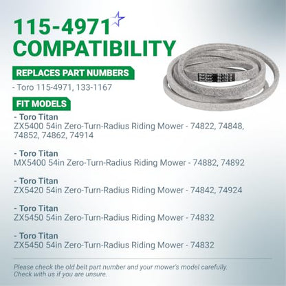 BlueStars 115-4971 Deck Belt Aramid Cord 5/8" x 175.9" - size: 115-4971, style: Aramid Cord