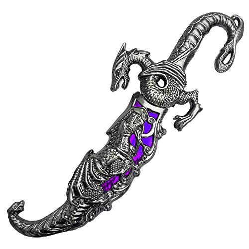 Saint George Dragon SaSaint George Dragon Saber 10" Fantasy Dagger – 2nd Generation Medieval Knight Short Sword with Intricate Scabbard and Detailedber Fantasy Knight 2nd Generation 10" Dagger - color: Purple