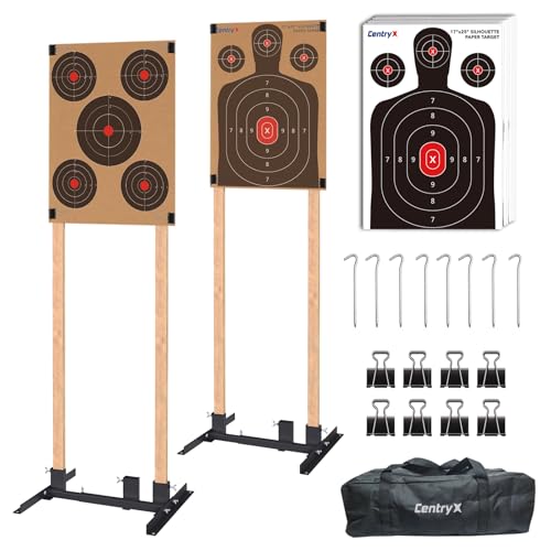 Adjustable Shooting Target Stand Base for Paper Targets Silhouette, H Shape - color: Black-2pack