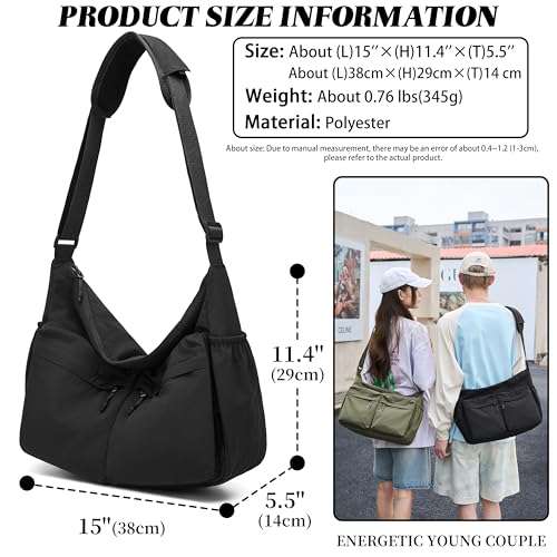 FSD.WG Crossbody Messenger Bag for men Shoulder Bag Large Capacity Laptop Bag Casual Bag - color: 59black
