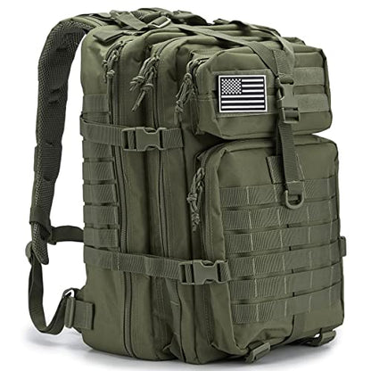 QT&QY 45L Military Tactical Backpacks Molle Army Assault Pack 3 Day Bug Out Bag Hiking Treeking Rucksack… - color: 0.1 Green