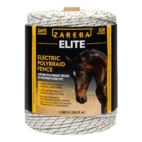 Zareba Elite Electric Polybraid Horse Fence, 1000 ft Roll - size: 1000 ft.