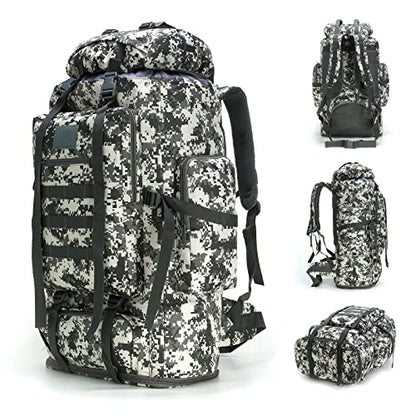 100L Hiking Camping Backpack MOLLE Rucksack Waterproof Daypack for Traveling (City Camo) - color: Citycamo