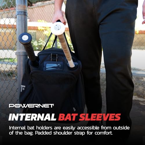 PowerNet Pro Duffle Bag, Softball Baseball Bag, Baseball Gear Bag, Baseball Bat Bag with Internal Bat Sleeves, Baseball Bags with Padded Strap & Pockets - style: 6-pack