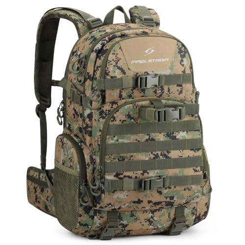 Maelstrom Tactical Backpack for Men, Water Resistant 40L Military Bag - color: E.woodland Camo