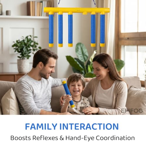 Reflex Drop Sticks Game with 3 Speeds Remote - color: White