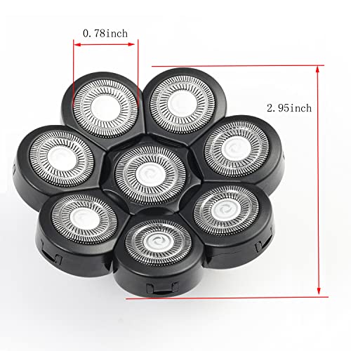Electric Shaver Replacement Head 8 Heads for Bald Men Wet and Dry Compatible Waterproof 8D Upgrade Replacement Blades - color: Black3