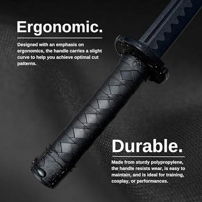 E-BOGU Polypropylene Practice Martial Arts Equipment with Black Saya Scabbard (Bokken Type 24.5") - style: Hamon Short 23.5"