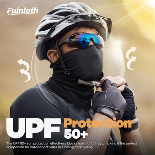 Fuinloth Neck Gaiter, 6 Pack Cooling UV Protection Bandana Face Mask Gator - color: Black+gray+white+green+light Gray+navy
