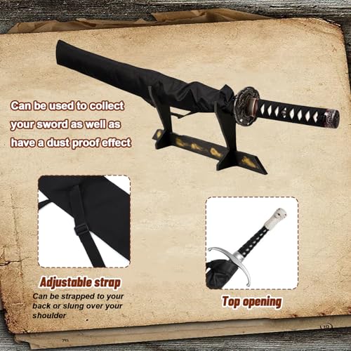 Sword Carrying Bag,Black Durable Sword Case,52.76 X 4.92 in