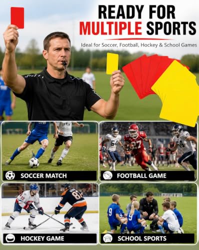 Toyvian 10pcs Professional Referee Cards - 5 Red & 5 Yellow Soccer Penalty Cards, Official Football Referee Cards for Match - color: 10 pcs Card