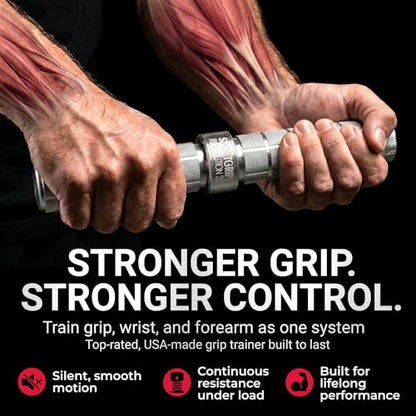 Sidewinder Revolution 2.0 Adjustable Grip Trainer, USA Made - color: Silver