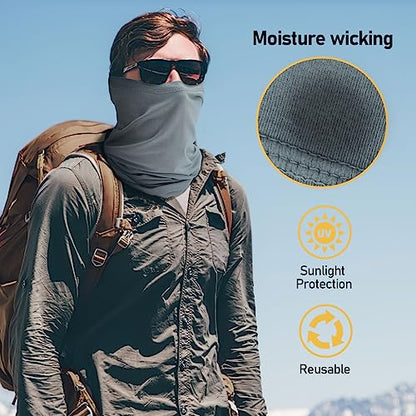 TICONN Neck Gaiter for Men Women, Cooling Bandana Face Mask Cover Gator - color: 2 Chiseled Stone, style: Quick Dry