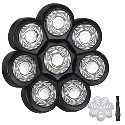 Electric Shaver Replacement Head 8 Heads for Bald Men Wet and Dry Compatible Waterproof 8D Upgrade Replacement Blades - color: Black3