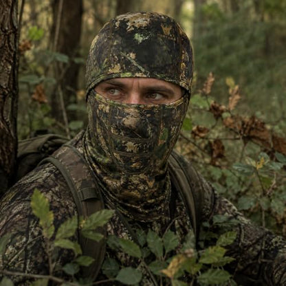 Lightweight Hunting Balaclava Camo Face Mask with Mesh Panel - color: Ridgewood