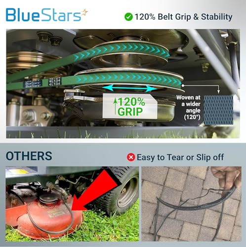 [Upgraded Grip120] BlueStars 754-04044 Deck Belt MTD 954-04044A 1/2" x 134" - size: 754-04044, style: Grip120