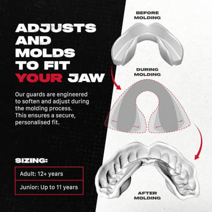 SAFEJAWZ Clear Fangz Mouth Guard, Adult Dual Layer Mouthguard with Case - color: Clear Fangz, size: Adult (12+)