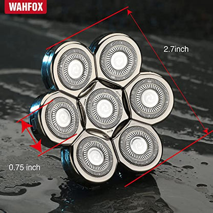 Universal 7 Blades Head Shaver Replacement Heads for Mainstream Shaver Brands, Eelectric Shaver Replacement Replacement Blades (7D Silver) - color: 7d Silver