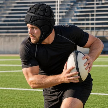 ZENFUN Rugby Helmet Shell, Soft Padded Headgear for Soccer, Protective Football Headguards for Youth, Scrum Cap for Kids, Medium/Large/Extra Large Size - size: X-Large