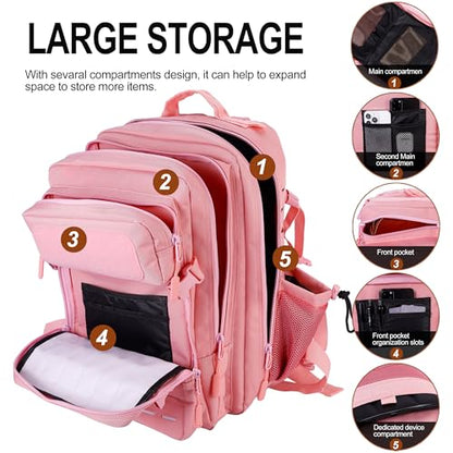 LHI Tactical Military Backpack for Men 25L/45L Large Molle Army Assault Pack 3 Day Hiking Rucksack With Bottle Holder - color: Pink, size: 45L