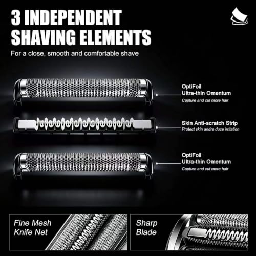73S Series 7 Replacement Head,Compatible with 73S Replacement Electric Shaver Heads Braun 7020s/7025s/7027cs/7071cc/7075cc/7085cc（1PACK） - size: 1PACK