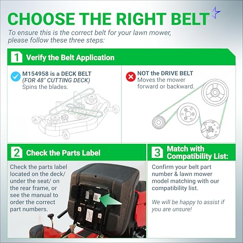 BlueStars M154958 Mower Deck Belt | Aramid Cord | 111.4" x 5/8" - size: M154958, style: Aramid Cord