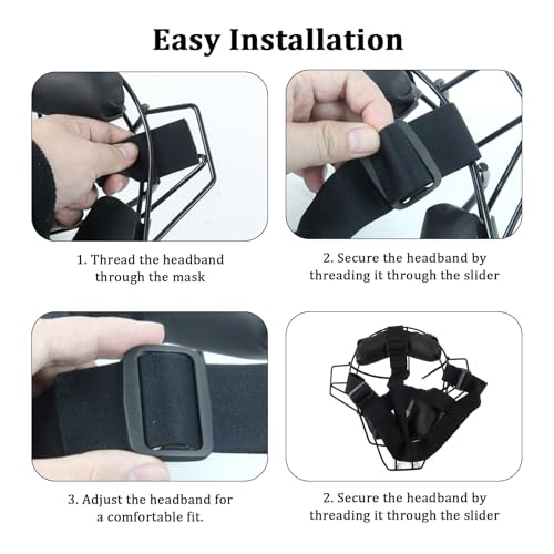 Adjustable Baseball and Softball Mask Strap, Elastic Catcher Mask Harness Replacement, Features a Head Strap Design with Sliding Buckles, Ideal for Baseball, Softball and Catcher Masks