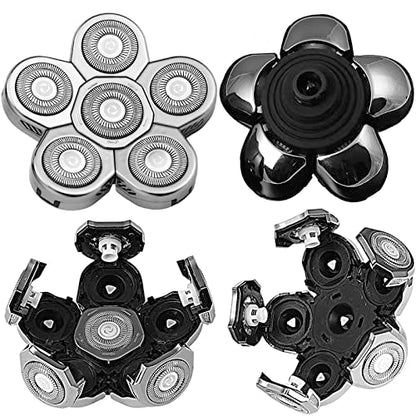 Head Shaver Replacement Heads, Replacement Blades for Bald Men, Stainless Steel 7D Rotary Blades for Electric Head Razor, Silver - color: Silver6