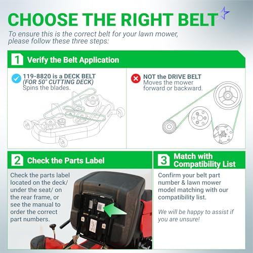BlueStars 119-8820 Mower Drive Deck V-Belt | Aramid Cord | 1/2" x 141.5" - size: 119-8820, style: Aramid Cord