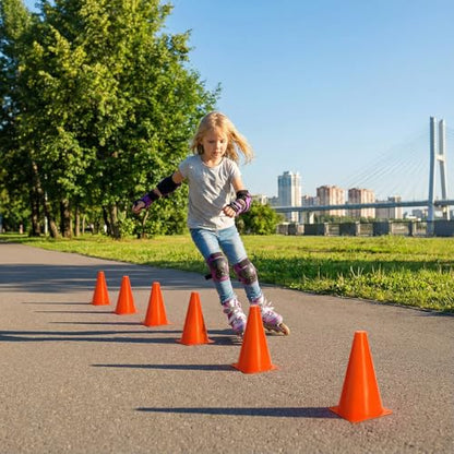 Bekith 30 Pack 9 inch Plastic Traffic Cones, Orange Soccer Traning Cones Plastic Agility Sports Cones, Indoor/Outdoor Use