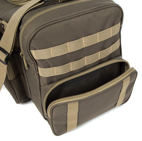 Heavy Duty Range Duffel Quality Tactical Gear Travel Sports Equipment Gym Bag Lockable Zippers with US Flag Patch (27" Khaki) - size: 27" Khaki