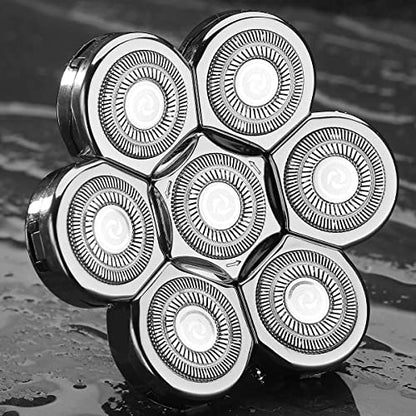 Universal 7 Blades Head Shaver Replacement Heads for Mainstream Shaver Brands, Eelectric Shaver Replacement Replacement Blades (7D Silver) - color: 7d Silver