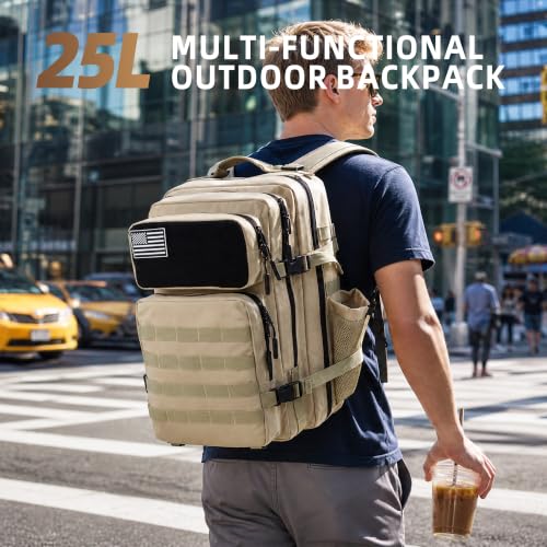 gracedon Tactical Backpack - Military Molle Bag 3 Days Pack for men and Women Large Assault Rucksack 25-45L (25L-light card) - color: 25l-light Card