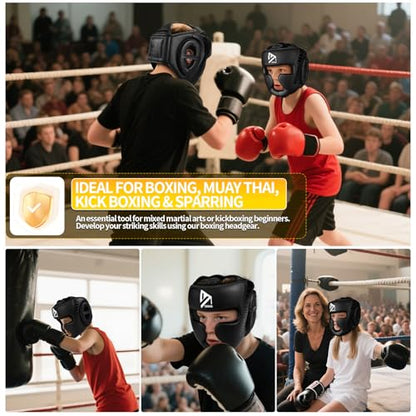 Boxing Headgear for Kids Youth, Boxing Head Sparring Gear MMA Headgear - size: Small