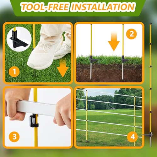 80 Inches Electric Fence Posts Fiberglass Step-in 20 Pack