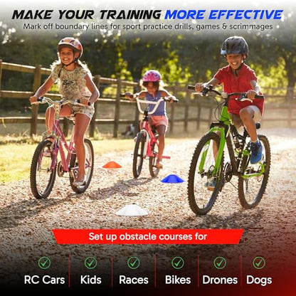 Pro Disc Cones Set of 50 - Agility, Soccer, Sports Training - color: Blue and Red